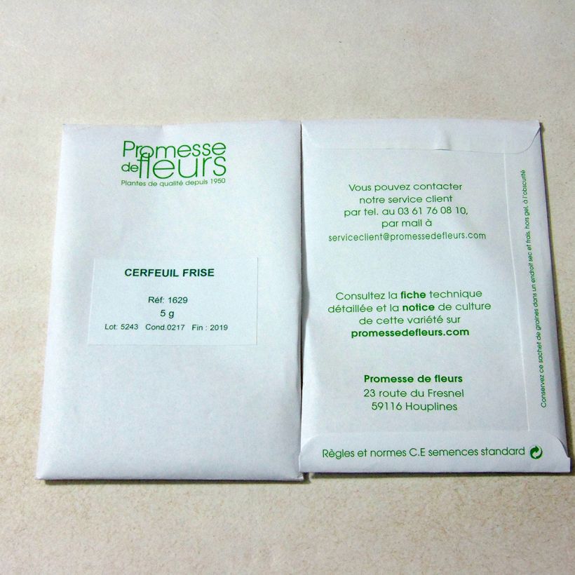 Example of Garten-Kerbel Crispum - Anthriscus cerefolium per pack of 1700 seeds (5g) as you get