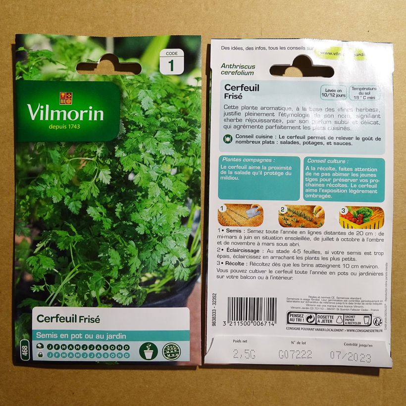 Example of Krausiger Kerbel - Vilmorin - Anthriscus cerefolium die Tüte mit 30 Samen (2g) as you get