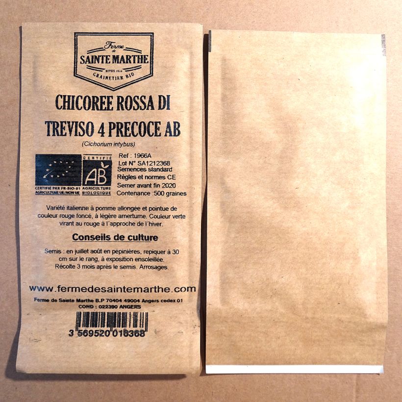 Example of Zichoriensalat Rossa di Treviso 4 Bio - Ferme de Sainte Marthe per pack of 500 seeds as you get