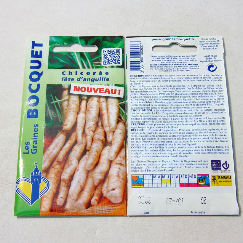 Example of Blattzichorie Tête d'Anguille per pack of 1200 seeds (2g) as you get