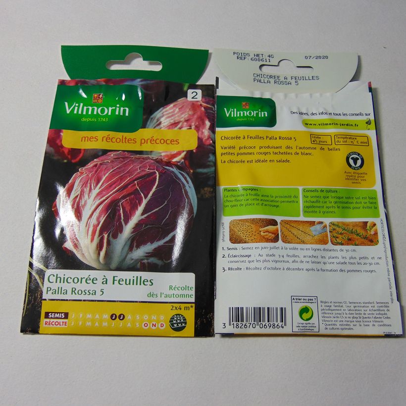 Example of Blattzichorie Palla Rossa - Vilmorin per pack of 2400 seeds (4g) as you get
