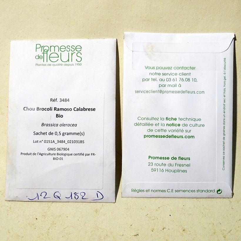 Example of Brokkoli Ramoso Calabrese Bio per pack of 200 seeds (1g) as you get
