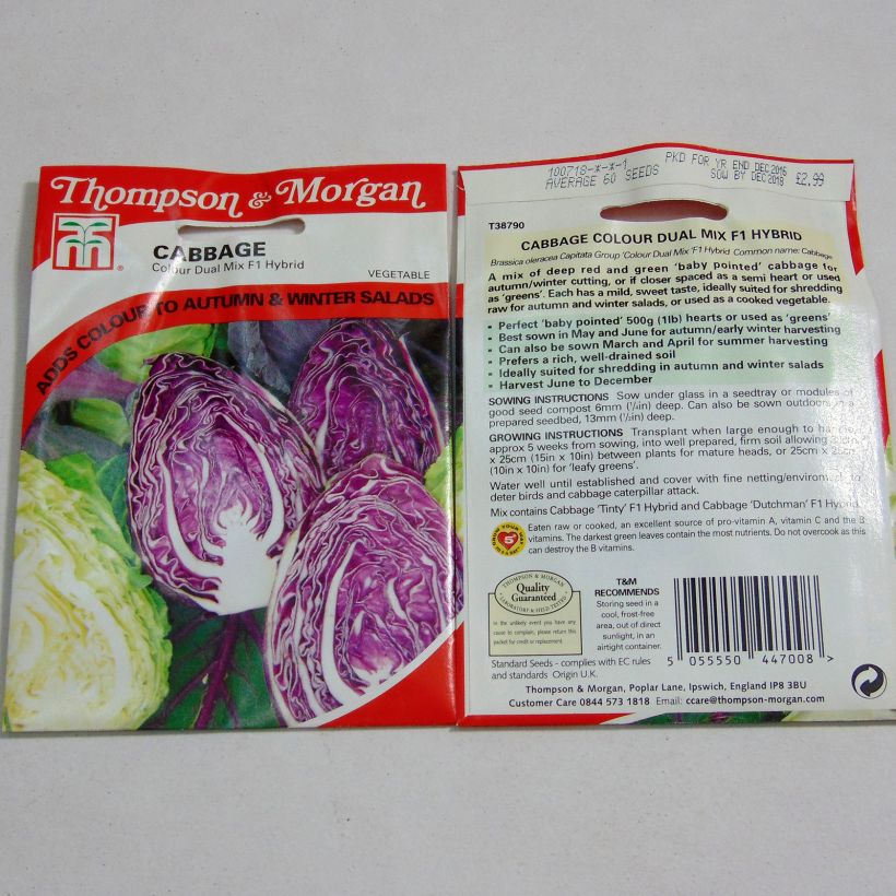 Example of Kopfkohl Colour Dual Mix F1 per pack of 60 seeds as you get