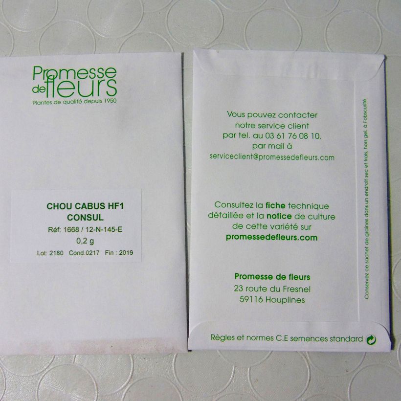 Example of Kopfkohl Consul F1 per pack of 400 seeds (2g) as you get