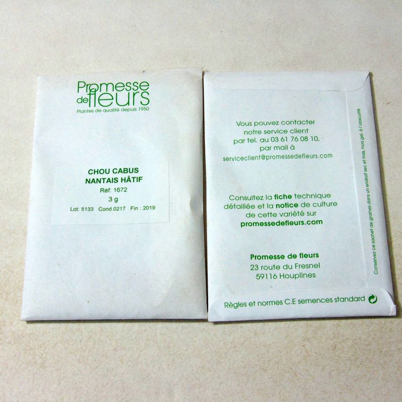 Example of Kopfkohl Nantais Hâtif - Nantais Colas per pack of 400 seeds (2g) as you get