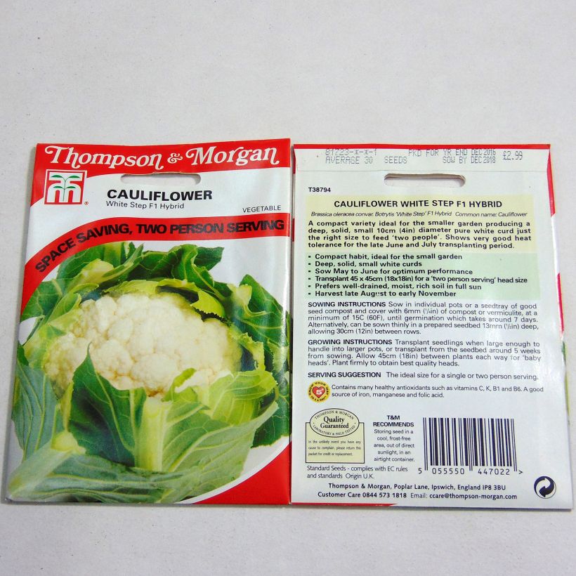Example of Blumenkohl White Step F1 per pack of 30 seeds as you get