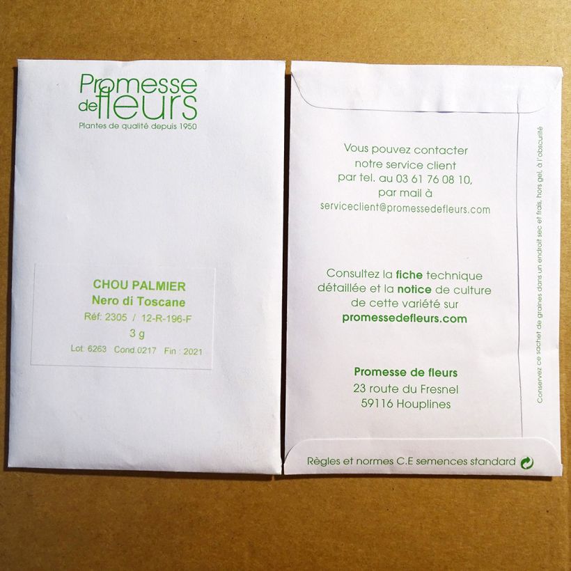 Example of Grünkohl Nero di Toscana per pack of 700 seeds (3g) as you get