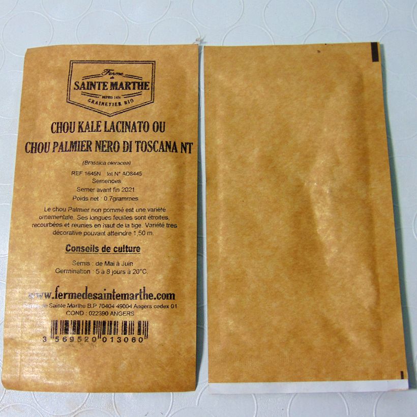 Example of Grünkohl Nero di Toscana - Ferme de Sainte Marthe per pack of 280 seeds (0.7g) as you get