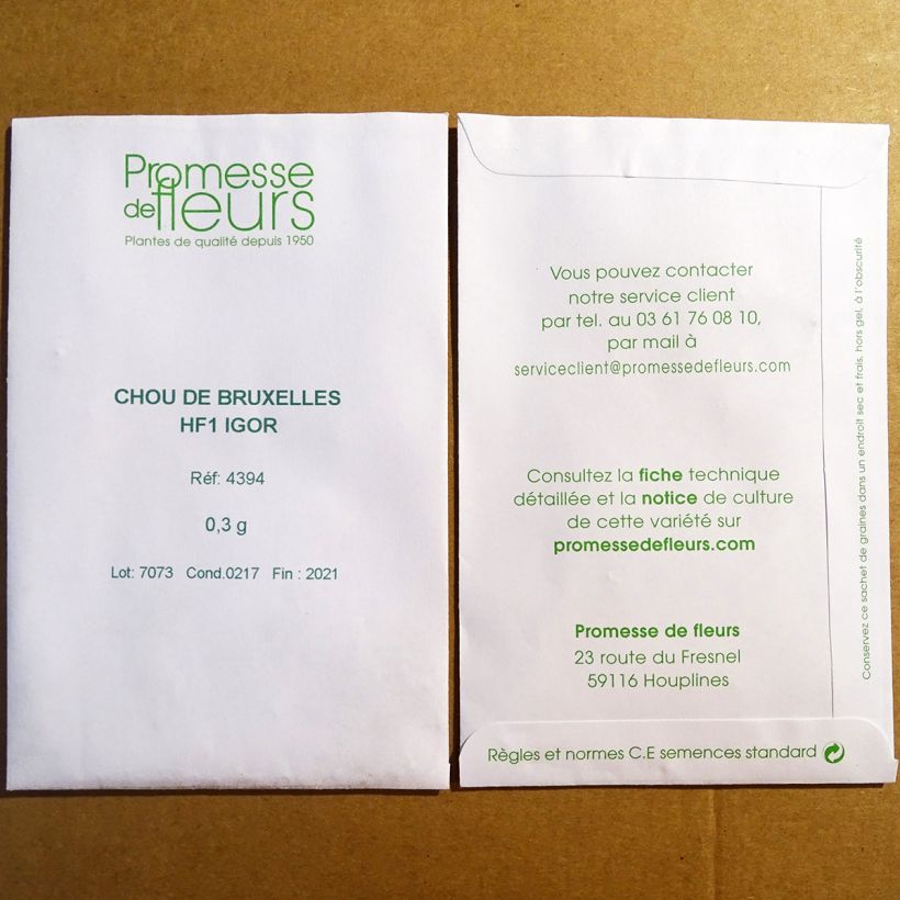 Example of Rosenkohl Igor F1 per pack of 75 seeds (0,3g) as you get