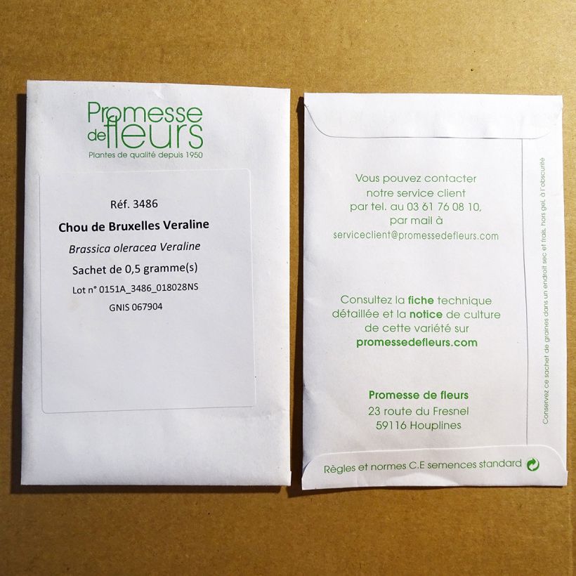 Example of Rosenkohl Veraline per pack of 200 seeds (0.5g) as you get