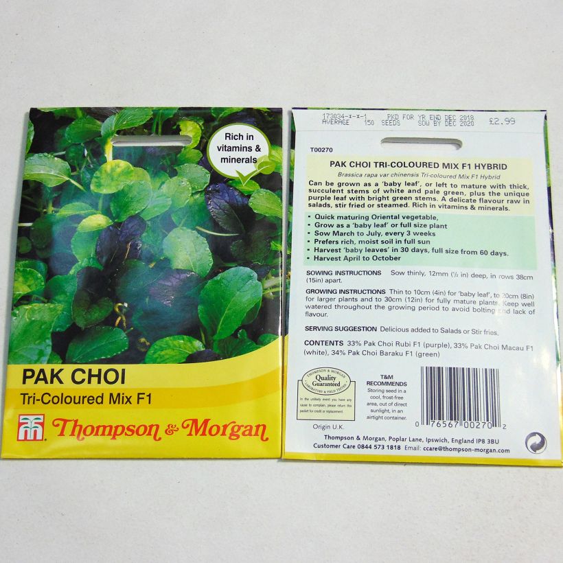 Example of China-Kohl Pak Choï Tricoloured Mix F1 die Tüte mit 150 Samen as you get