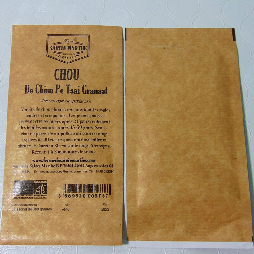 Example of China-Kohl Granaat Bio - Ferme de Sainte Marthe per pack of 300 seeds as you get