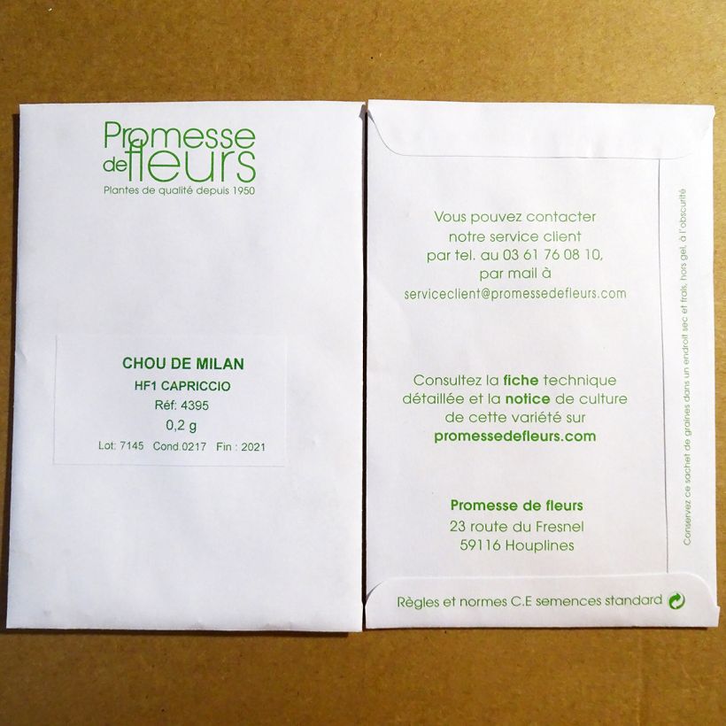 Example of Wirsing Capriccio F1 per pack of 40 seeds (0,2g) as you get