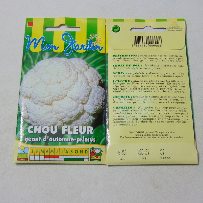 Example of Blumenkohl Géant d'Automne Primus per pack of 300 seeds (1g) as you get