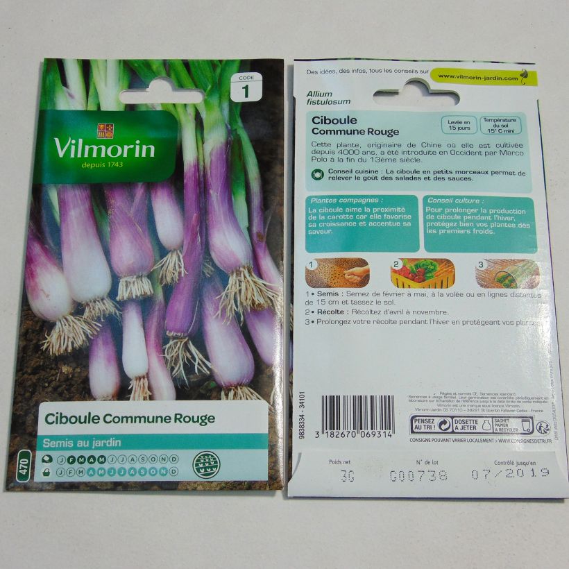 Example of Winter-Zwiebel Rote - Vilmorin per pack of 1400 seeds (3g) as you get