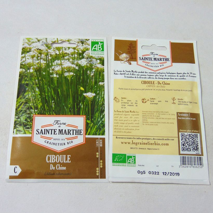 Example of Schnittknoblauch Samen Bio- Ferme de Ste Marthe per pack of 100 seeds as you get