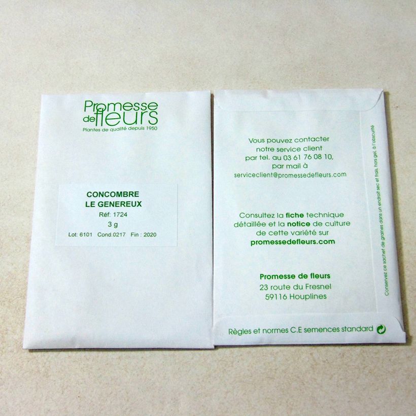 Example of Salat-Gurke Le Généreux per pack of 100 seeds (3g) as you get