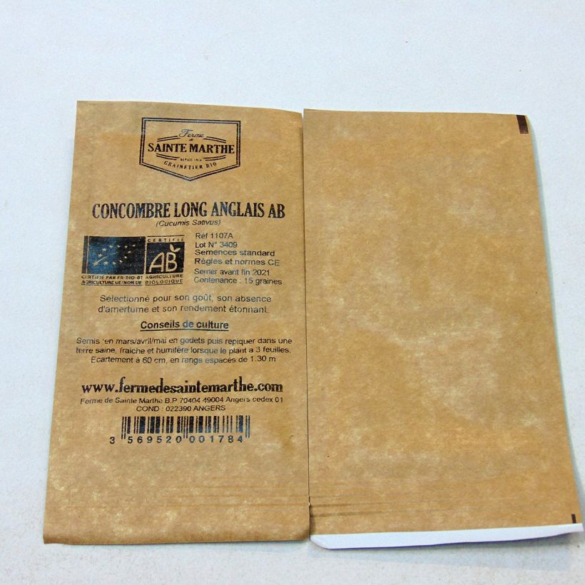 Example of Salat-Gurke Long anglais Bio - Ferme de Sainte Marthe per pack of 15 seeds as you get