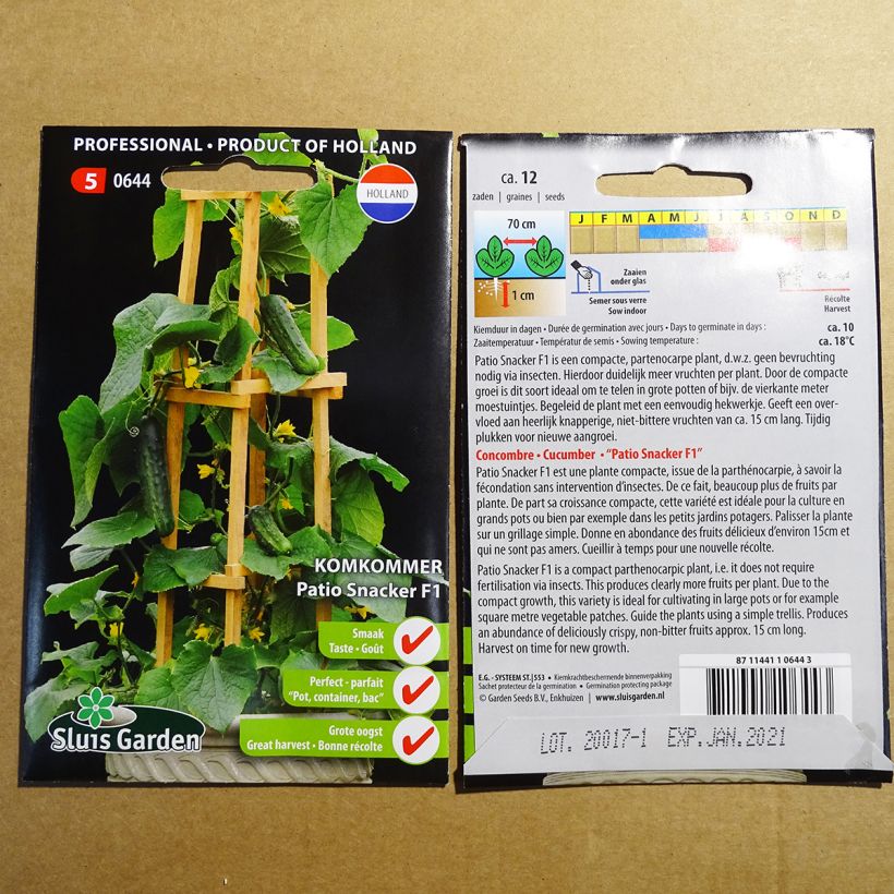 Example of Snack-Gurke Patio Snacker F1 per pack of 12 seeds as you get