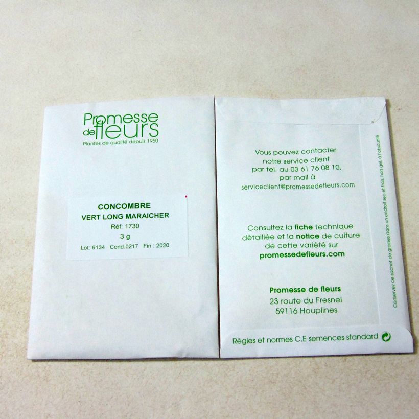 Example of Salat-Gurke Vert long maraîcher per pack of 100 seeds (3g) as you get
