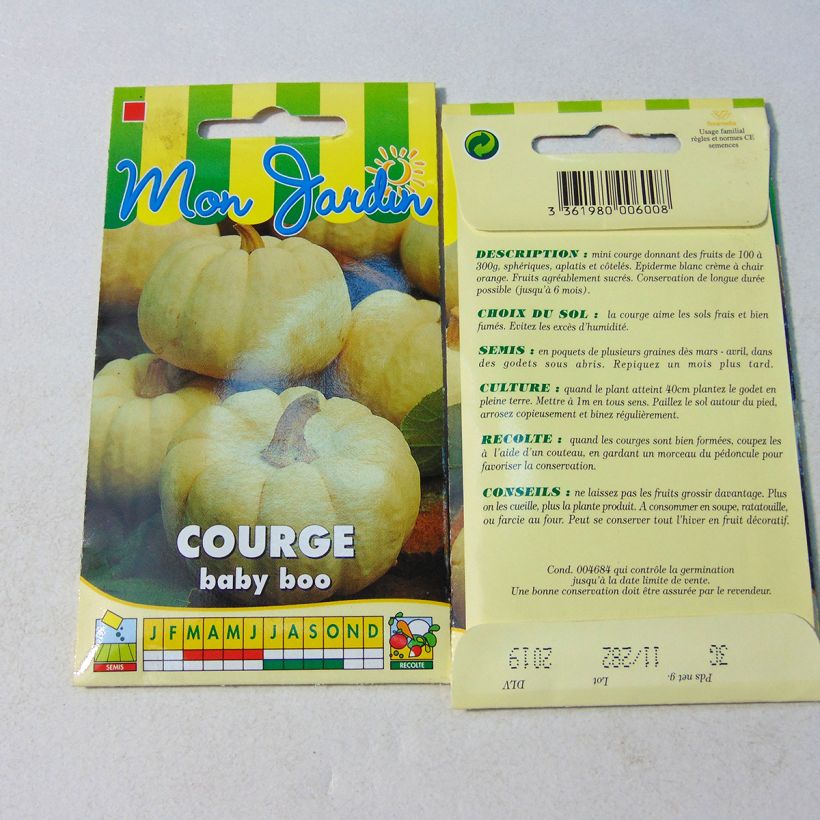 Example of Garten-Kürbis Baby Boo per pack of 20 seeds (2g) as you get