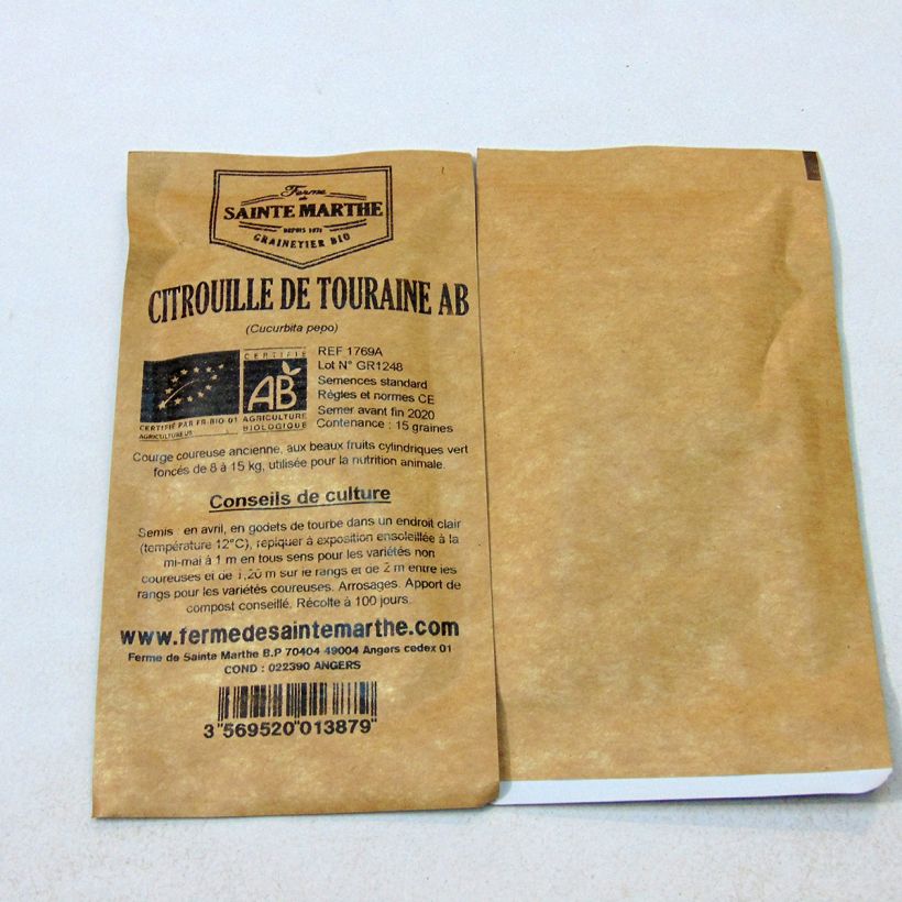 Example of Garten-Kürbis de Touraine Bio - Ferme de Sainte Marthe per pack of 15 seeds (6g) as you get