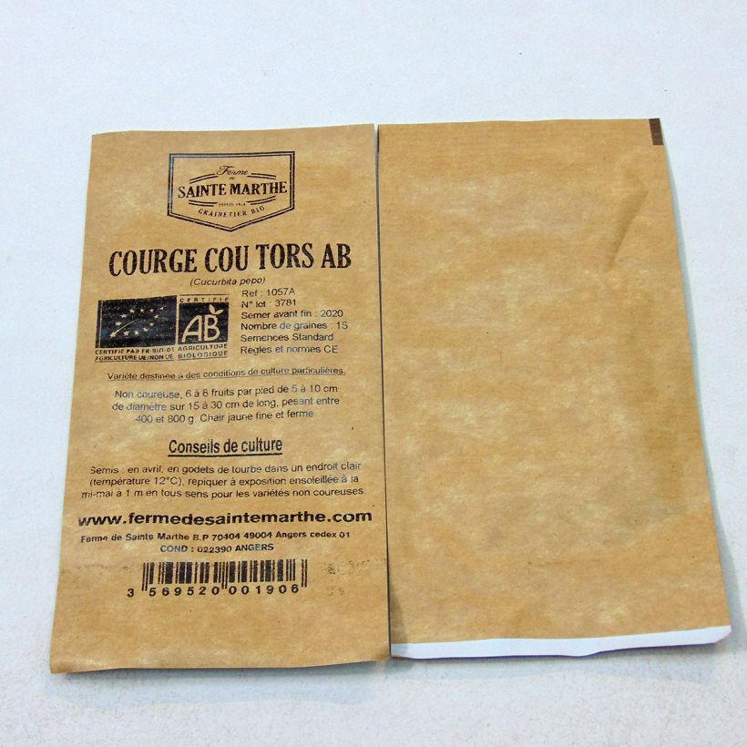 Example of Garten-Kürbis Bio - Ferme de Sainte Marthe per pack of 15 seeds (1g) as you get