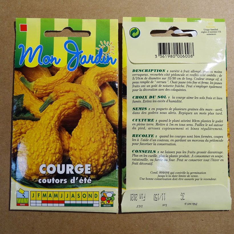 Example of Garten-Kürbis Cou Tors per pack of 18 seeds (3g) as you get