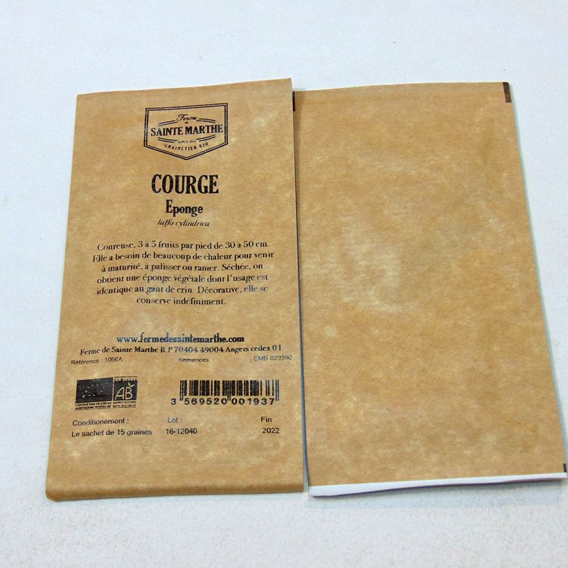 Example of Luffagurke Bio - Ferme de Sainte Marthe - Luffa cylindrica per pack of 15 seeds as you get