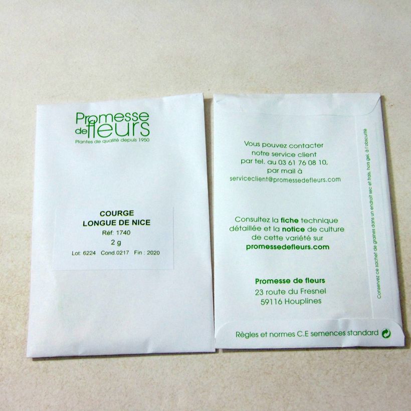 Example of Garten-Kürbis Longue de Nice per pack of 12 seeds (2g) as you get