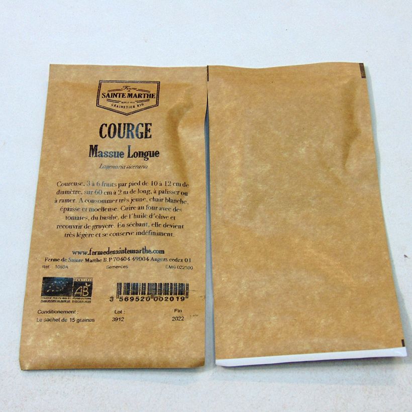 Example of Flaschenkürbis Massue longue per pack of 15 seeds (3g) as you get
