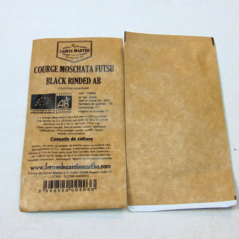 Example of Moschus-Kürbis Futsu Black Rinded Bio - Ferme de Sainte Marthe per pack of 20 seeds (1g) as you get