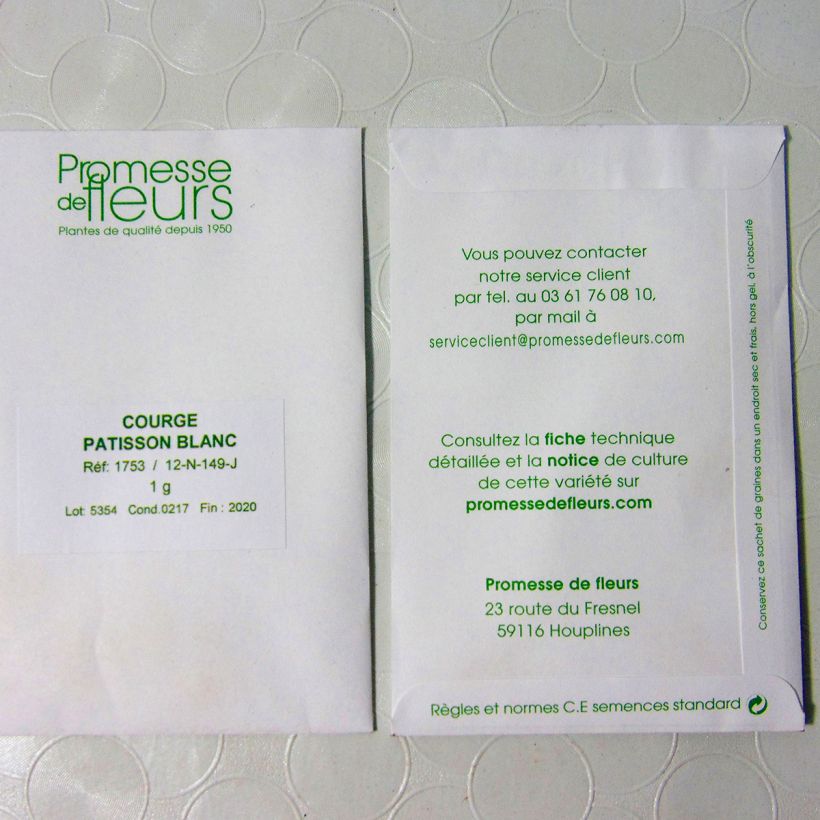 Example of Üfo-Kürbis Pâtisson blanc per pack of 8 ? 10 seeds (1g) as you get