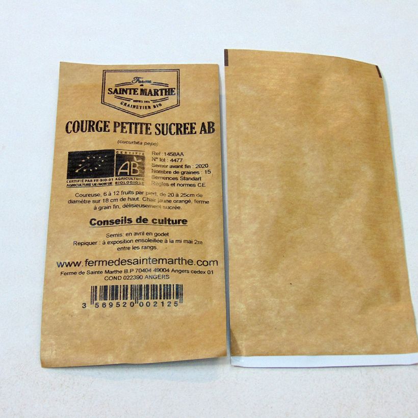 Example of Garten-Kürbis Petite sucrée Bio - Ferme de Sainte Marthe per pack of 15 seeds (2g) as you get