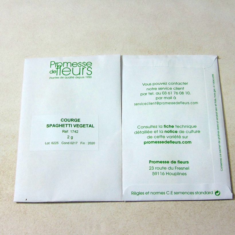 Example of Kürbis-Spaghetti Spaghetti végétal per pack of 12 ? 15 seeds (2g) as you get