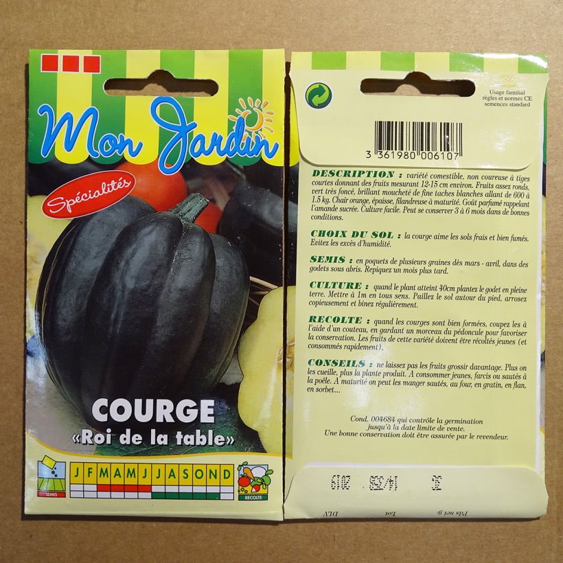 Example of Garten-Kürbis Table King per pack of 18 seeds (3g) as you get