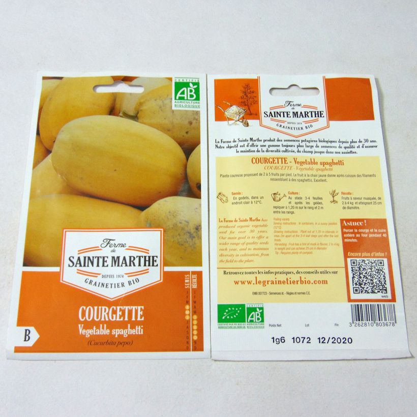 Example of Kürbis-Spaghetti Vegetable Spaghetti Bio - Ferme de Sainte Marthe per pack of 10 seeds (1.6g) as you get