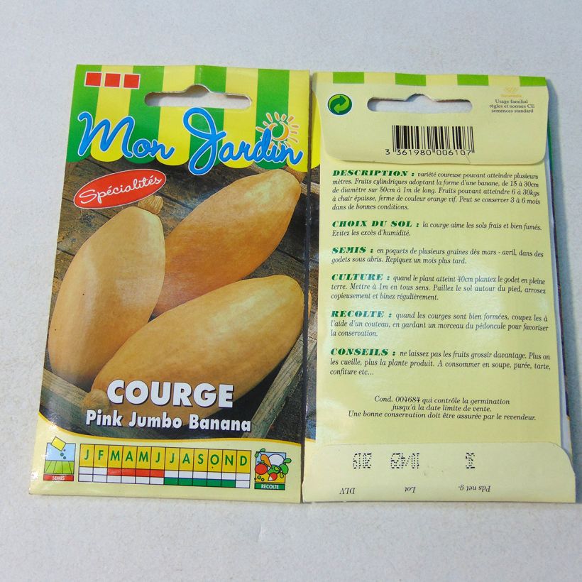 Example of Riesen-Kürbis Pink Jumbo Banana per pack of 15 seeds (3g) as you get