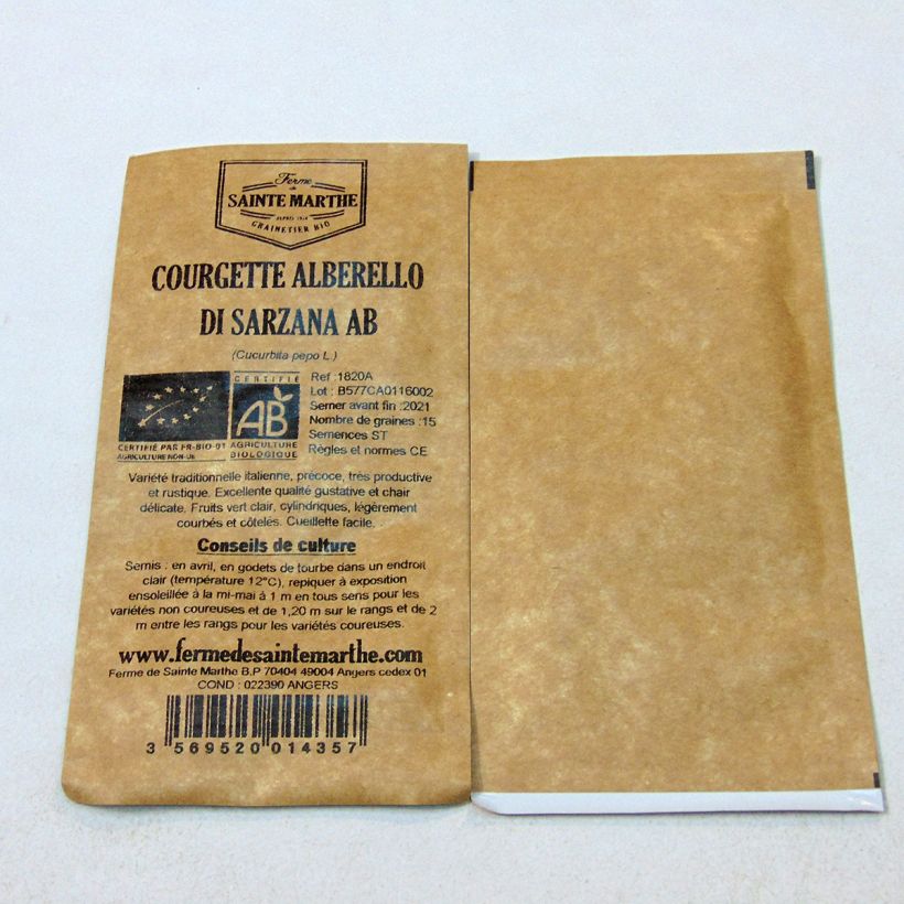 Example of Garten-Kürbis Alberello di Sarzana Bio - Ferme de Sainte Marthe per pack of 15 seeds (2g) as you get