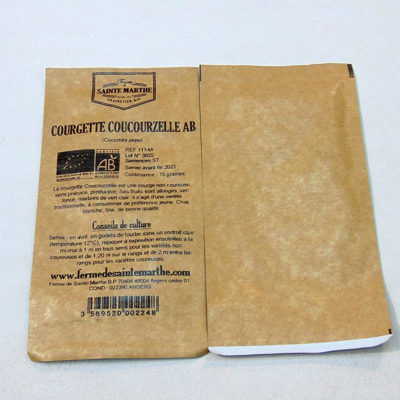 Example of Garten-Kürbis Coucourzelle Bio - Ferme de Sainte Marthe per pack of 15 seeds (1g) as you get