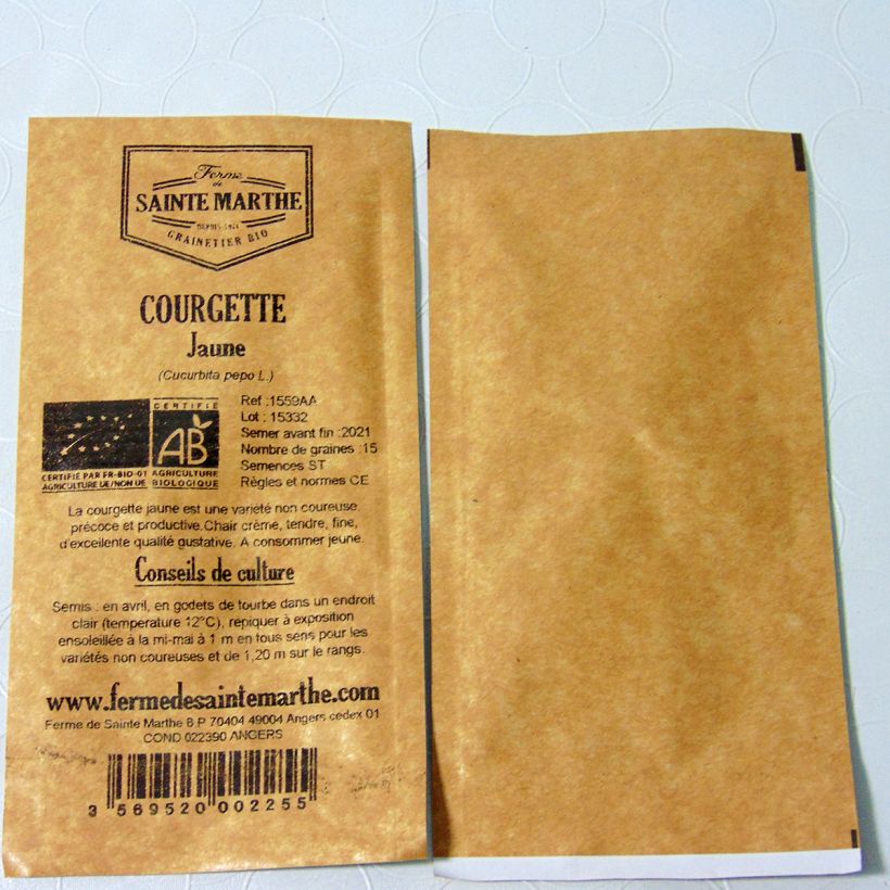 Example of Garten-Kürbis Gelbe Bio - Ferme de Sainte Marthe per pack of 15 seeds as you get