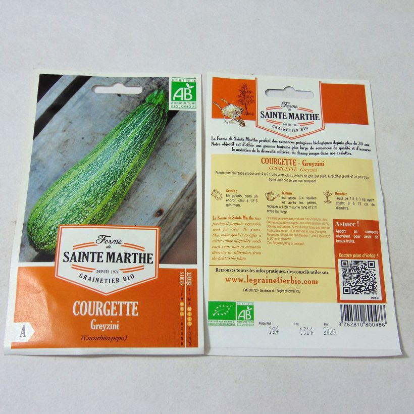 Example of Garten-Kürbis Grisette de provence Bio - Ferme de Sainte Marthe per pack of 10 seeds (1.2g) as you get