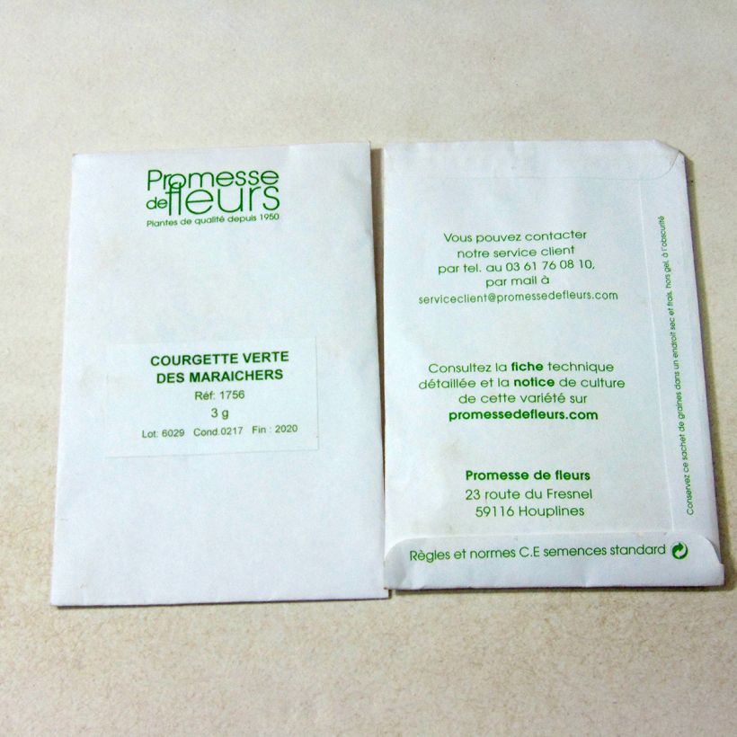 Example of Buschkürbis Verte non coureuse des maraîchers per pack of 25 seeds (3g) as you get