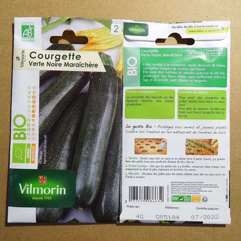 Example of Garten-Kürbis verte noire Bio - Vilmorin per pack of 40 seeds (4g) as you get
