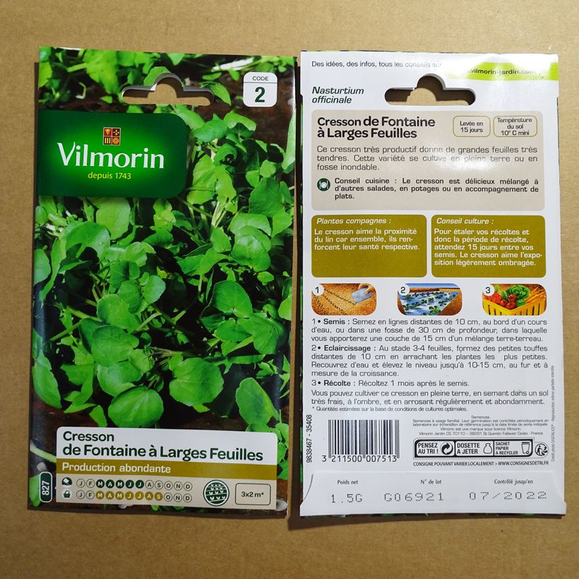 Example of Echte Brunnenkresse - Vilmorin - Nasturtium officinale per pack of 450 seeds (1g) as you get