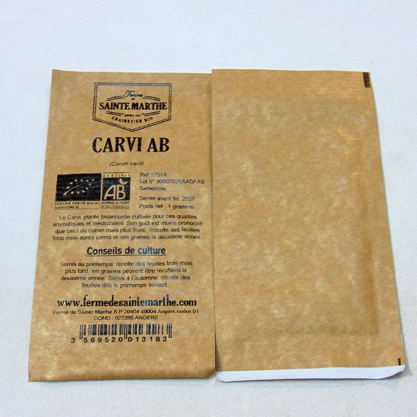 Example of Echter Kümmel - Carum carvi Bio - Ferme de Sainte Marthe per 1 g seed pack as you get