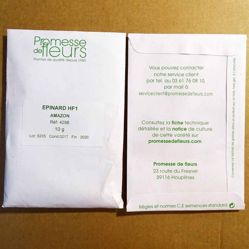 Example of Spinat Amazon F1 per pack of 700 seeds (10g) as you get