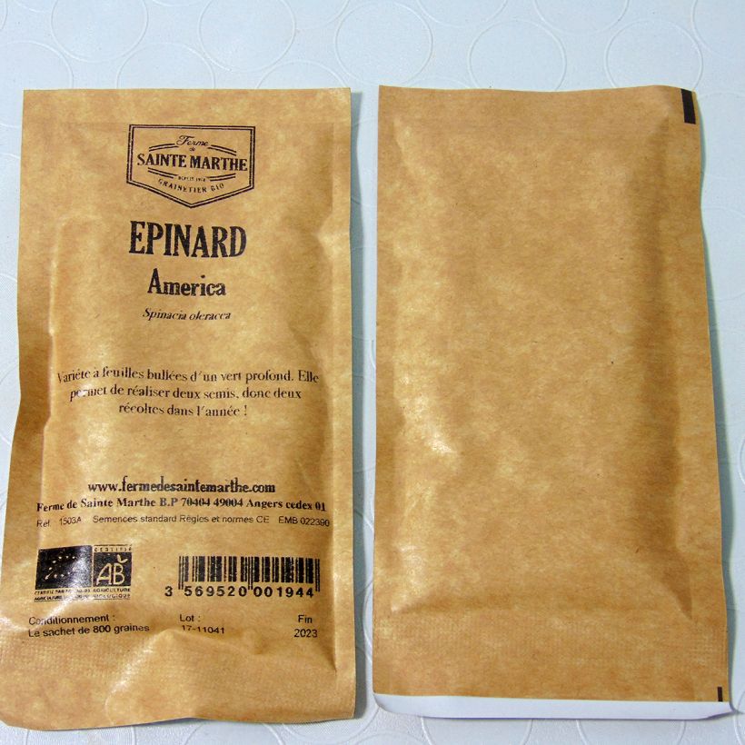 Example of Spinat América per pack of 500 seeds (9g) as you get