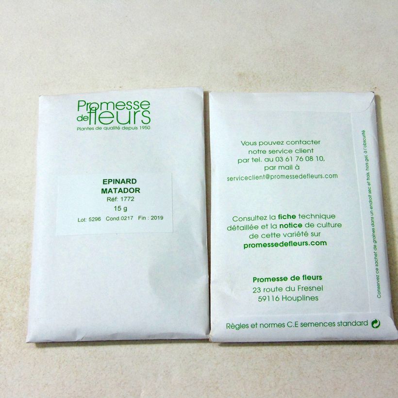 Example of Spinat Matador Foncé per pack of 1000 seeds (15g) as you get