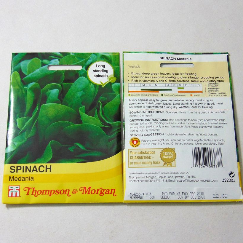 Example of Spinat Medania per pack of 750 seeds as you get